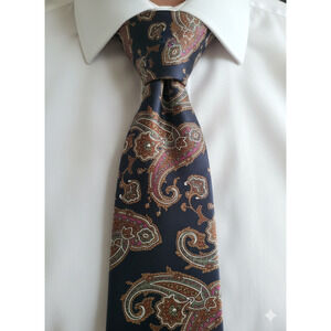 Kuppenheimer navy paisley silk tie - 55"